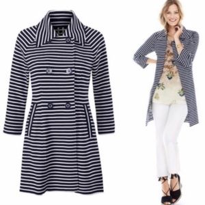 CAbi Maritime Navy Stitched Trench Jacket Medium